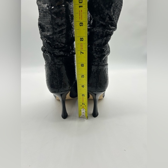 Michael Kors Black Sequin Luna Boots | Pointed Toe Slouchy Stiletto Size 6M NIB - Picture 6 of 10